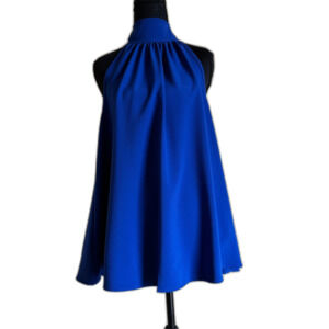 Royal Blue Sleeveless Halter Tank with Bow Size L